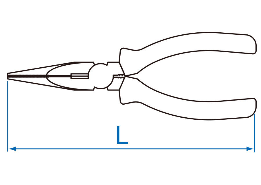 Pince à bec demi-rond droit, extra-longue, L. 270 mm